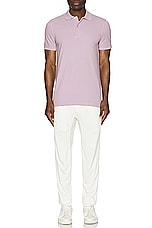 TOM FORD Tennis Piquet Polo in Light Lavender, view 5, click to view large image.