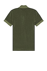 TOM FORD Towelling Polo in Pale Army, view 2, click to view large image.