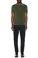 TOM FORD Towelling Polo in Pale Army, view 5, click to view large image.