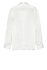TOM FORD Silk Charmeuse Slim Fit Shirt in Silk White, view 2, click to view large image.