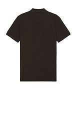 TOM FORD Tennis Piquet Short Sleeve Polo in Dark Brown, view 2, click to view large image.