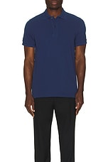 TOM FORD Tennis Piquet Short Sleeve Polo in Indigo, view 3, click to view large image.