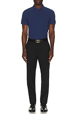 TOM FORD Tennis Piquet Short Sleeve Polo in Indigo, view 4, click to view large image.