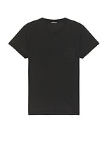TOM FORD Cold Dye Cotton T-Shirt in Charcoal, view 1, click to view large image.