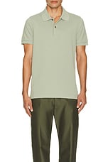 TOM FORD Tennis Piquet Short Sleeve Polo in Menthol, view 3, click to view large image.