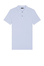 TOM FORD Tennis Piquet Short Sleeve Polo in Periwinkle, view 1, click to view large image.