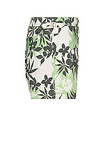 TOM FORD Tropical Swim Short in New Tropical Flower Green On Cream, view 3, click to view large image.