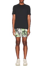 TOM FORD Tropical Swim Short in New Tropical Flower Green On Cream, view 6, click to view large image.