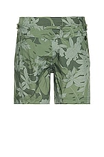 TOM FORD Orchid Camo Swim Short in Green, view 2, click to view large image.