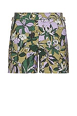 TOM FORD Jungle Floral Swim Shorts in Jungle Floral Green, view 1, click to view large image.