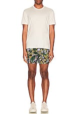 TOM FORD Jungle Floral Swim Shorts in Jungle Floral Green, view 4, click to view large image.