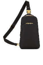 TOM FORD Small Grain Calf Smooth Calf Leather Buckley Sling Backpack in Black, view 1, click to view large image.