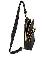 TOM FORD Small Grain Calf Smooth Calf Leather Buckley Sling Backpack in Black, view 4, click to view large image.