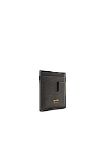 TOM FORD Soft Grain Leather T Line Classic Card Holder in Black, view 3, click to view large image.