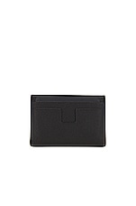 TOM FORD Small Grain Calf T Line Classic Card Holder in Black, view 2, click to view large image.