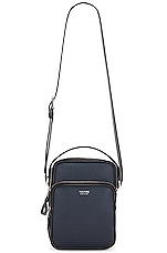 TOM FORD Double Zip Messenger Bag in Midnight Blue & Black, view 1, click to view large image.