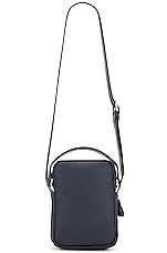 TOM FORD Double Zip Messenger Bag in Midnight Blue & Black, view 2, click to view large image.