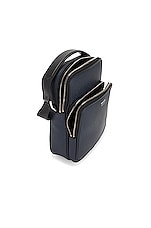 TOM FORD Double Zip Messenger Bag in Midnight Blue & Black, view 4, click to view large image.