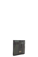 TOM FORD Classic Card Holder in Dark Olive & Black, view 3, click to view large image.