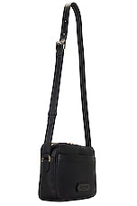 TOM FORD Leather Small Messenger in Black, view 3, click to view large image.
