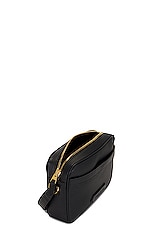 TOM FORD Leather Small Messenger in Black, view 4, click to view large image.