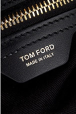 TOM FORD Leather Small Messenger in Black, view 5, click to view large image.