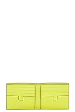 TOM FORD Two Tone Leather Bifold Wallet in Black & Lime, view 4, click to view large image.