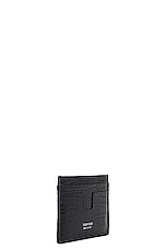 TOM FORD Printed Croc T Line Cardholder in Black, view 3, click to view large image.