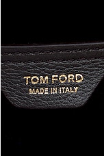 TOM FORD Stamped Croc Small Double Zip Messenger in Fango, view 5, click to view large image.
