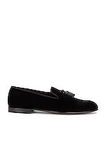 TOM FORD Velvet Loafer in Black, view 1, click to view large image.