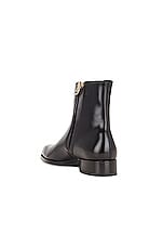 TOM FORD Burnished Leather Ankle Boot in Black, view 3, click to view large image.