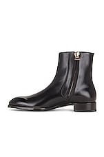 TOM FORD Burnished Leather Ankle Boot in Black, view 5, click to view large image.