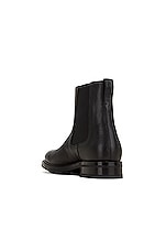 TOM FORD Small Grain Leather Ankle Boots in Black, view 3, click to view large image.