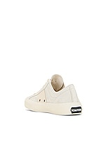 TOM FORD Suede Low Top Sneaker in White, Beige & Ivory, view 3, click to view large image.