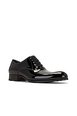 TOM FORD Patent Lace Up Derby in Black, view 2, click to view large image.