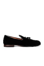 TOM FORD Velvet Loafer in Black, view 1, click to view large image.