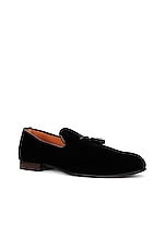 TOM FORD Velvet Loafer in Black, view 2, click to view large image.
