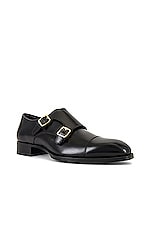 TOM FORD Elkan Monk Strap in Black, view 2, click to view large image.