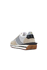 TOM FORD James Sneaker in Silver & Cream, view 3, click to view large image.