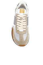 TOM FORD James Sneaker in Silver & Cream, view 4, click to view large image.