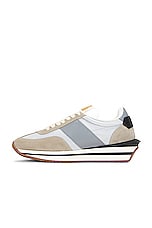 TOM FORD James Sneaker in Silver & Cream, view 5, click to view large image.