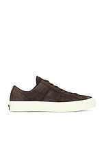 TOM FORD Suede Cambridge Sneaker in Mocha & Cream, view 1, click to view large image.