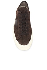 TOM FORD Suede Cambridge Sneaker in Mocha & Cream, view 4, click to view large image.