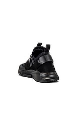 TOM FORD Velvet &amp; Neoprene Jago Sneakers in Full Black, view 3, click to view large image.