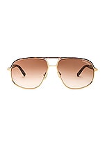 TOM FORD Maxwell Sunglasses in Shiny Deep Gold, view 1, click to view large image.