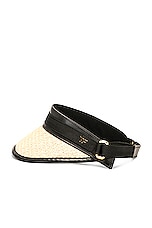 TOM FORD Raffia Visor in Natural & Black, view 4, click to view large image.