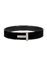 TOM FORD Velvet 30mm Belt in Black, view 1, click to view large image.