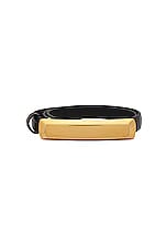 TOM FORD Stamped Croc Bar 15mm Belt in Black, view 3, click to view large image.