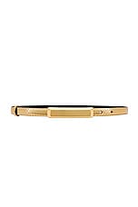 TOM FORD Stamped Python Bar 15mm Belt in Dark Gold, view 1, click to view large image.
