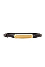 TOM FORD Stamped Croc 15mm Belt in Espresso, view 1, click to view large image.